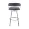 Armen Living Chelsea 25" Swivel Counter Stool with Silver Metal Finish and Slate Gray Faux Leather LCCSBASLGR26 - alternate 10